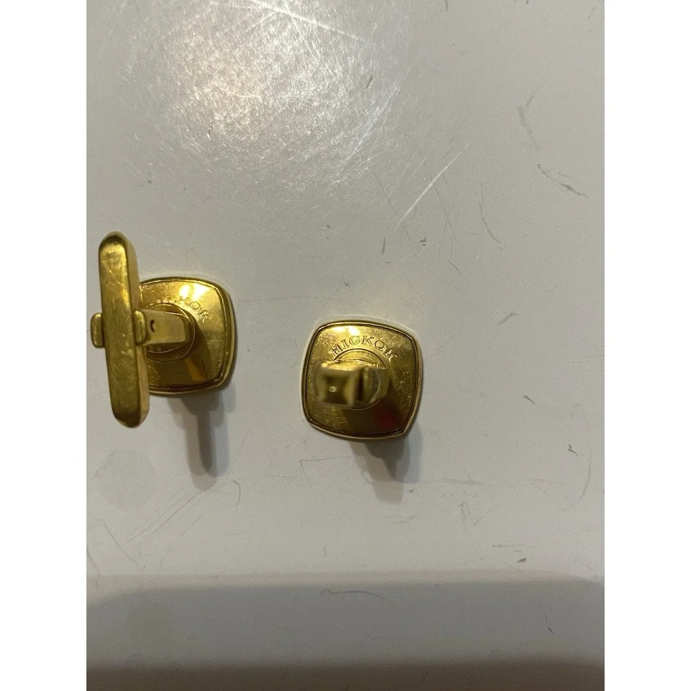 Gray Mother Of Pearl Shell Square Gold Tone Men's Jewelry Cufflinks
